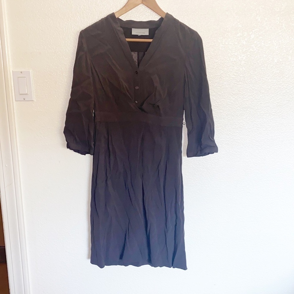 Classiques.Entier Brown 3/4 Length Sleeve Business Casual Dress